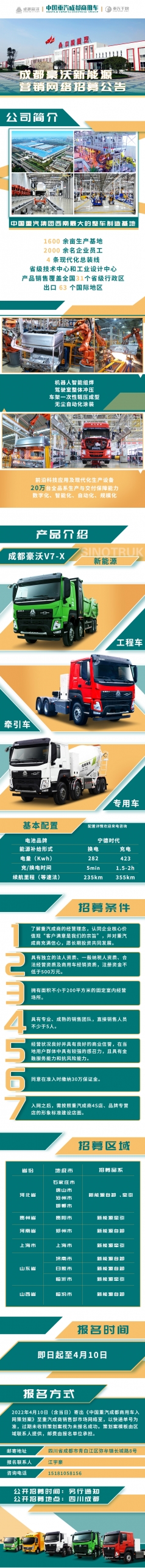 成都豪沃新能源营销网络招募公告