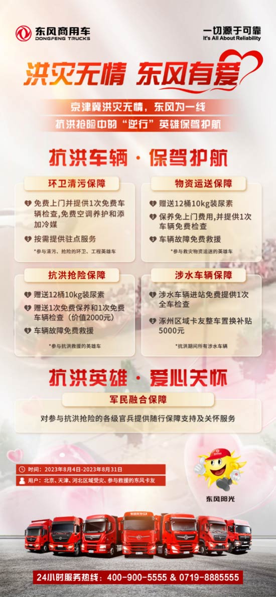 洪灾无情，东风有爱 | 东风商用车与卡友携手同行，共抗洪灾!